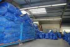 Sorted goods Second Hand packed in bags for transport